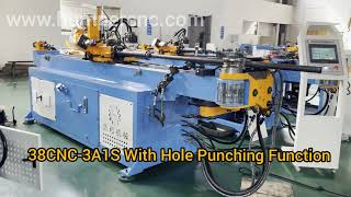 38CNC 3A1S Automatic Pipe Bending Machine with Hole Punching Function For Chair Back Oval Tube