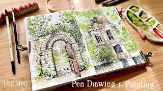 Calming ASMR Drawing⎥Watercolor Painting  Art 🍀