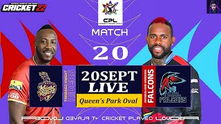 Trinbago Knight Riders Vs Antigua Felcons | CPL 2024 | Match-20 | Live | Cricket Game | QtxPalash