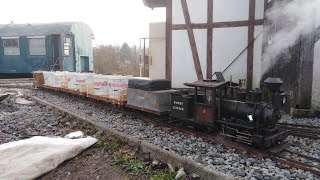 MLC live steam Forney #2 in work train service