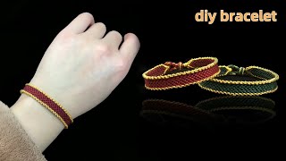 how to make a bracelet with yarn｜how to make adjustable knot bracelet｜handmade bracelet design｜diy