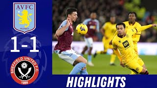 Aston Villa 1-1 Sheffield Utd - GOALS AND HIGHLIGHTS