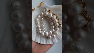 Giant baroque pearl necklace, Edison pearls