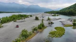 Camping on the Knik River near Pioneer Falls, June 2019