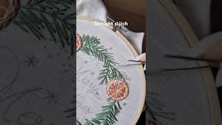 Christmas wreath hand embroidery #embroidery #handembroidery #handmade #stitch #art #christmas