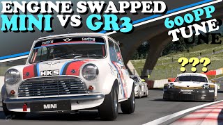 Gran Turismo 7 Destroying GR3's With An 587PP Engine Swapped Mini Cooper 65 - Highlights + Tune