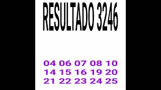 RESULTADO DA LOTOFACIL 3246