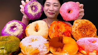 🍩Cream Donut😍쫄깃 쫀쫀✨식감 맛집! 크림이 맛있는 컵넛 도넛먹방❤ [Nutella, Strawberry,Choco,Vanilla] Mukbang