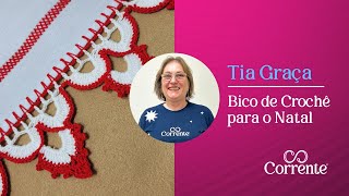 Bico de crochê em carreira única para o Natal - fácil