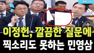 이정헌, 깔끔한 질문에, 찍소리도 못하는 민영삼 코바코 사장!