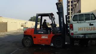 Extremely Dangerous mechanic job/ Pick up lifted by Forklift Under chassis work #rawvlogger