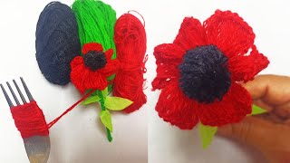 It's so beautiful ❤️ DIY amazing woolen flowers - super easy flower ideas 🧶