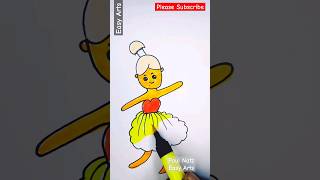 How to draw cute dancing girl #prettygirl #artforbeginners #arttutorial