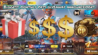 Biggest giveaway announcement in codm on my channel | The monthly pass giveaway announcement |TNPCG|