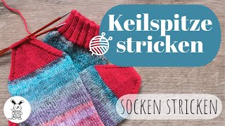 Keilspitze stricken (Wedge Toe) / Socken stricken