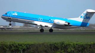 KLM CityHopper Fokker 100 take off Amsterdam Schiphol