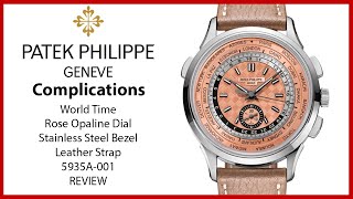 ▶ Patek Philippe Complications World Time Stainless Steel Rose Opaline Dial 5935A-001 - REVIEW