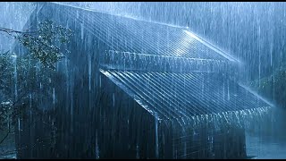 Night Storm Rain at - Heavy Rain & Strong Winds with Thunder Sounds for Sleeping