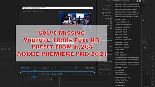 Solve Missing Transcode Presets in Premiere Pro 2020/2021