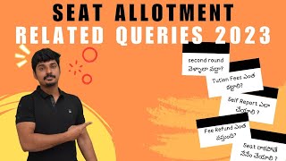 Seat Allotment Related Queries | EAMCET 2023 | Telangana and Andhra Pradesh