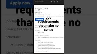 Job requirements that make no sense