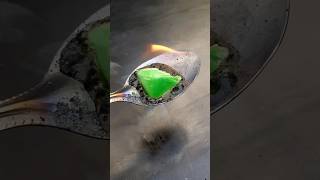 soap vs hot spoon #shorts #satisfying #spoon #soap #green