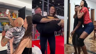 Tall Women 64 | Giant Strong Women lifting and carrying Shorties