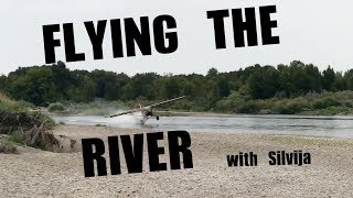 Flying the RIVER with MY AIRPLANE and water skiing the TIRES!