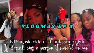 VLOGMAS EP 5 : BTS music video + drunk game night + If drunk was a person it would be me