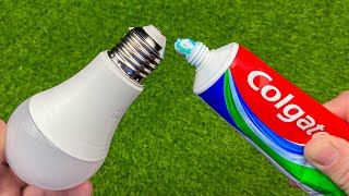 Wrap a dead LED light bulb in toothpaste and you will be amazed!