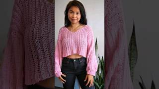 Easy ribbed v neck sweater. #crochet #knit #yarn