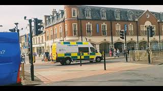 FIAT DUCATO Ambulance heading down Rivergate with blue lights and sirens.