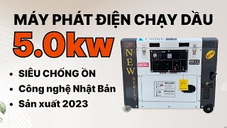 Siêu phẩm máy phát điện chạy dầu 5.0kw, siêu chống ồn