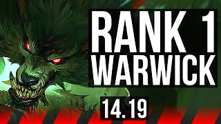 WARWICK vs AKALI (TOP) | Rank 1 Warwick, 71% winrate, Rank 10 | EUW Master | 14.19