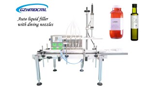 auto liquid filler with diving nozzles