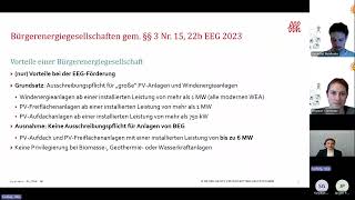 Energy Sharing und Bürgerenergiegesellschaften – Rechtliche Aspekte und Zukunftsperspektiven