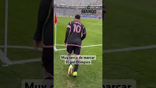 Messi cerca de marcar un gol olímpico #futbol #messi #intermiami #mls #soccer #goat