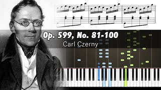 Czerny - Practical Exercises For Beginners No.81-100 - Piano Tutorial with Sheet Music