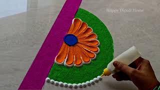 Diwali rangoli designs | Diwali Border rangoli | door side rangoli | muggulu | deepawali rangoli