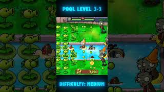 PLANTS vs. ZOMBIES - POOL LEVEL  3-3 GAMEPLAY SHORT #pvz #gameplay