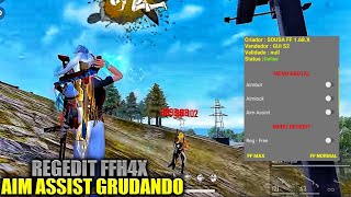 NOVO APK REGEDIT FFH4X COM AIMBOT E AIM ASSIST GRUDANDO NA CABEÇA