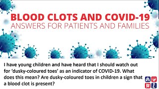 Dusky-coloured toes in children & consideration of blood clots.