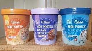 Lidl High Protein Eis (Salted Caramel Cake, Creamy Chocolate, Cookies&Cream) im Test | REWE gewinnt