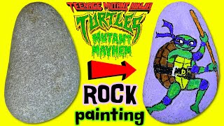 Teenage Mutant Ninja Turtles Mutant Mayhem Donatello Rock Painting ART