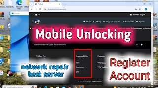 Mobile Unlocking Mtk Spd Qulacomm Best Server & Network Repair Tfm Pro Tool