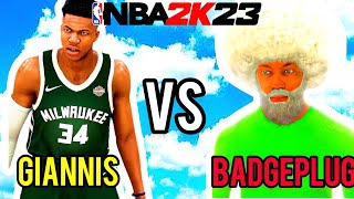 BADGEPLUG VS THE BEST OVERPOWERED GIANNIS BUILD in NBA 2K23! BEST BUILD on NBA 2K23