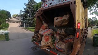 Yard Waste Fast Garbage man POV GoPro