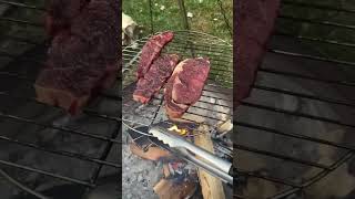 Reverse sear 3 steaks