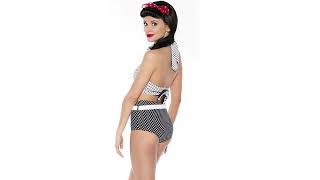 Biquini Hot Pants Cintura Alta Estilo Sunquini Retrô Vintage