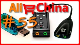 # 55 USB ЗВУКОВЫЕ карты / USB звуковая КАРТА из Китая / распаковка ПОСЫЛКИ из Китая